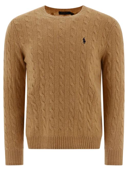 Maglione a trecce misto cashmere marrone POLO RALPH LAUREN | 710 876762009